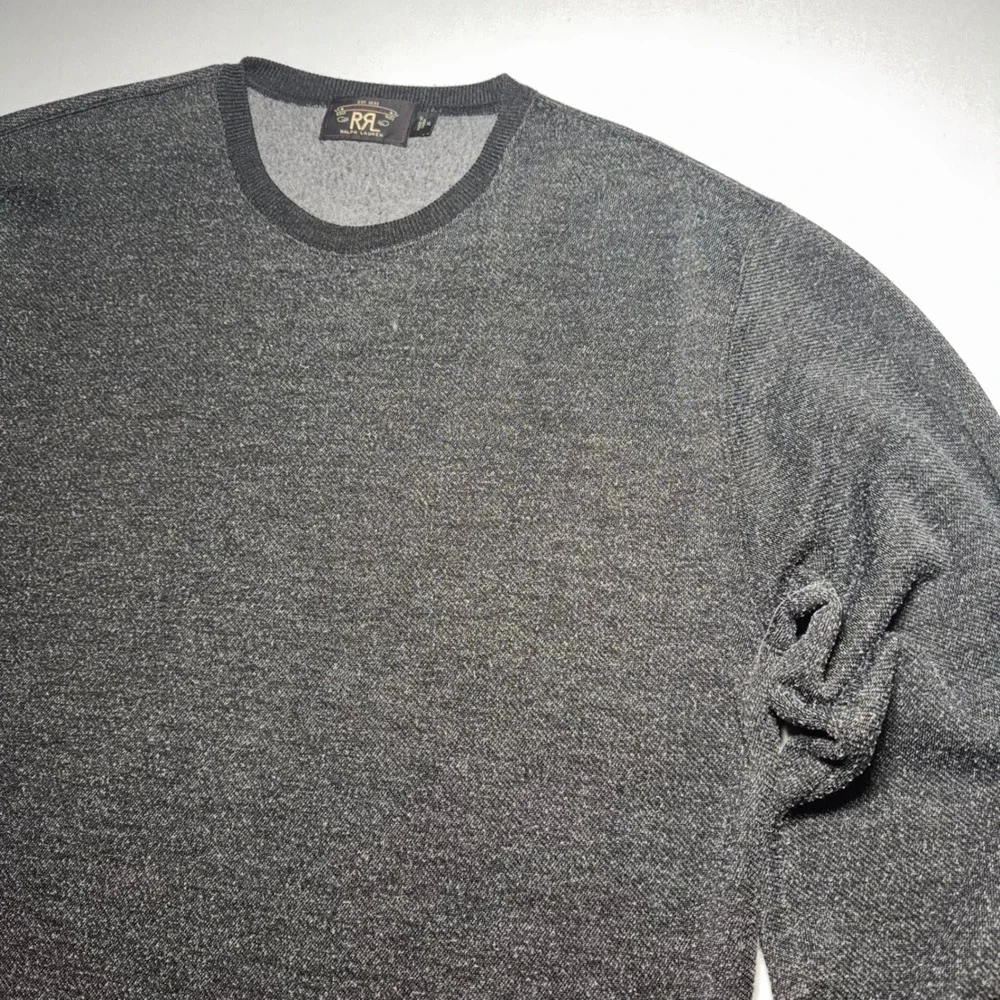 RRL Double RL Sweatshirt Mens XL Grey Marled Cotton Fleece Crewneck Americana - Picture 4 of 15